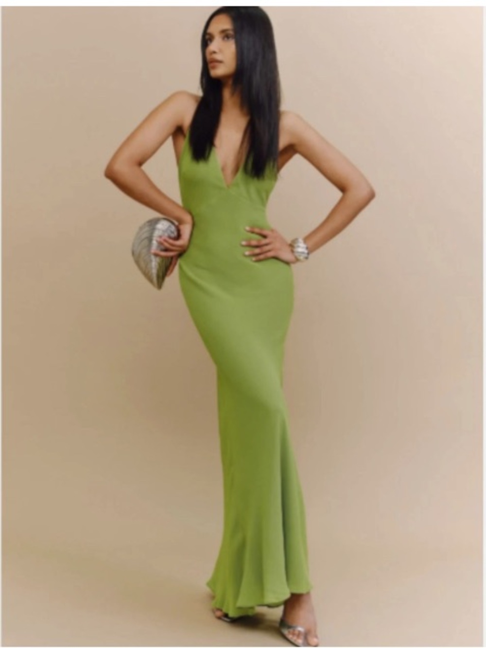 Reformation Avocado Daniela halter maxidress